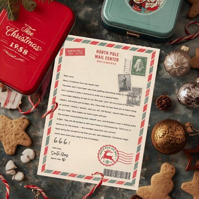 Convite Papai Noel Personalizado do Centro de Correspondên (Criador carregado)