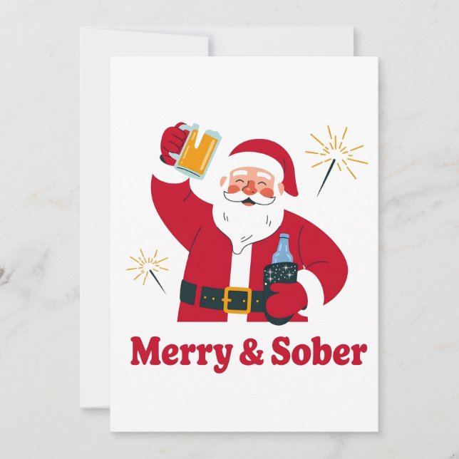 Convite Papai Noel Sóbrio Natal Soberania Natal Sóbrio (Frente)