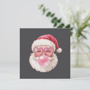 Convite Papai Noel soprando bolha de Natal engraçado Natal