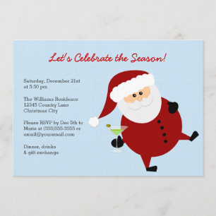 Convite Papai Noel Tipsy comemora a festa de Natal