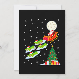 Convite Papai Noel Trenó Jacaré Natal Lua Neve Árvore