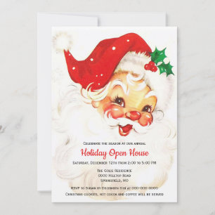 Convite Papai Noel Vintage Retrô Natal