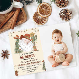 Convite Papai Noel Western Que Diversão Foto de Aniversári
