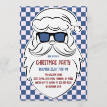 Papai Noel Xadrez Azul e Rosa Retrô Natal