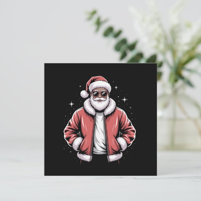 Convite Papais noeis Afro-Americanos Natal Pajama Legal Ne (Em pé/Frente)