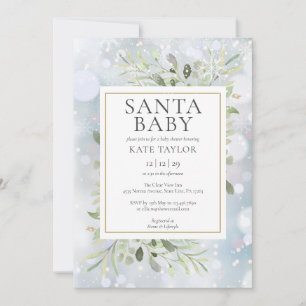 Convite Papais noeis Baby Winter Snow Chá de fraldas Invi