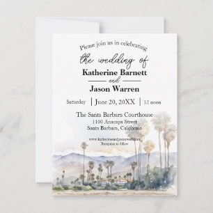 Convite Papais noeis Barbara Beach Watercolor Weding