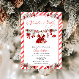 Convite Papais noeis Bebê Natal Garota Chá de fraldas de r