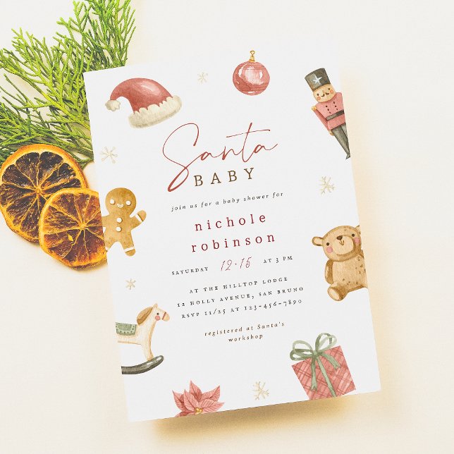 Convite Papais noeis Chá de fraldas de inverno (Criador carregado)