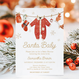 Convite Papais noeis Chá de fraldas de Natal
