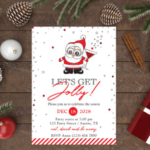 Convite Papais noeis com festas de Natal
