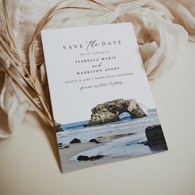 Convite PAPAIS NOEIS CRUZ Linha do Skyline da Costa da Cal (Criador carregado)