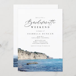 Convite Papais noeis de aquarela Cruz California Beach Oce