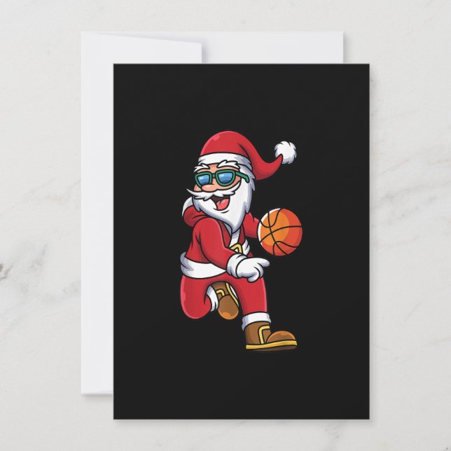 Convite Papais noeis de basquetebol Dunk Legal Sport X-Mas (Frente)