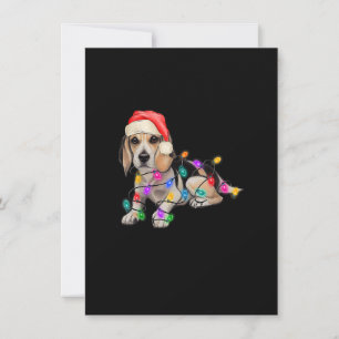 Convite Papais noeis de Beagle Árvore de Natal Luzes de Na