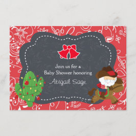 Convite Papais noeis de cowboy e Chá de fraldas de feriado