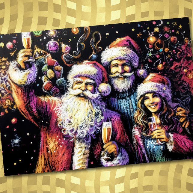 Convite Papais noeis de Desenho de Pastel do Partido Feria (Criador carregado)