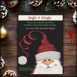 Convite Papais noeis de diversão caprichosa, Natal Vermelh
