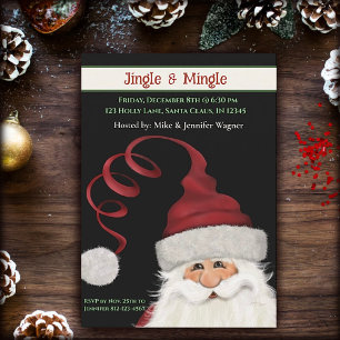 Convite Papais noeis de diversão caprichosa, Natal Vermelh