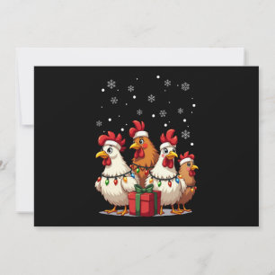 Convite Papais noeis de frango à luz do Natal Engraçados