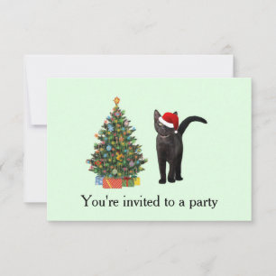 Convite Papais noeis de Gato Negro