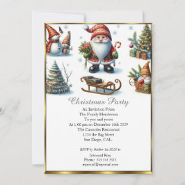 Convite Papais noeis de Natal bonitos Neve Branca