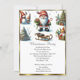 Convite Papais noeis de Natal bonitos Neve Branca