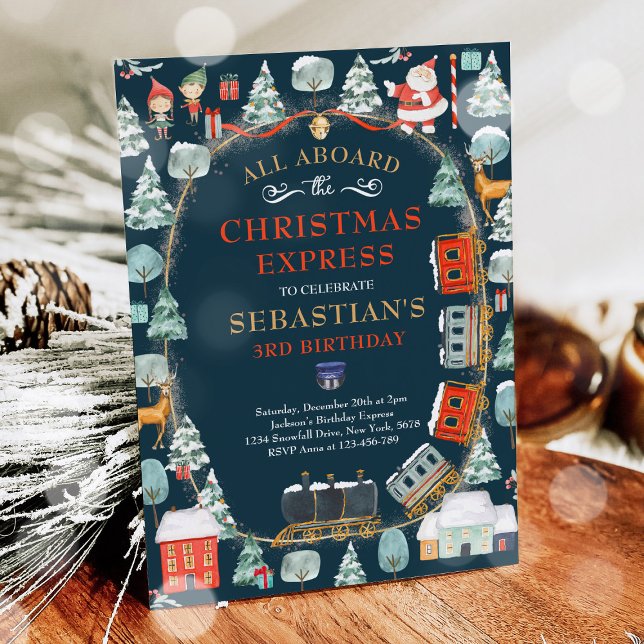 Convite Papais noeis de Natal Festa de aniversário do Comb (Criador carregado)