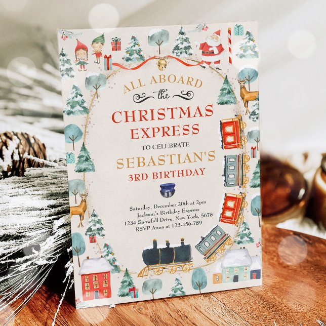 Convite Papais noeis de Natal Festa de aniversário do Comb (Criador carregado)