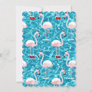 Convite papais noeis de natal flamingo