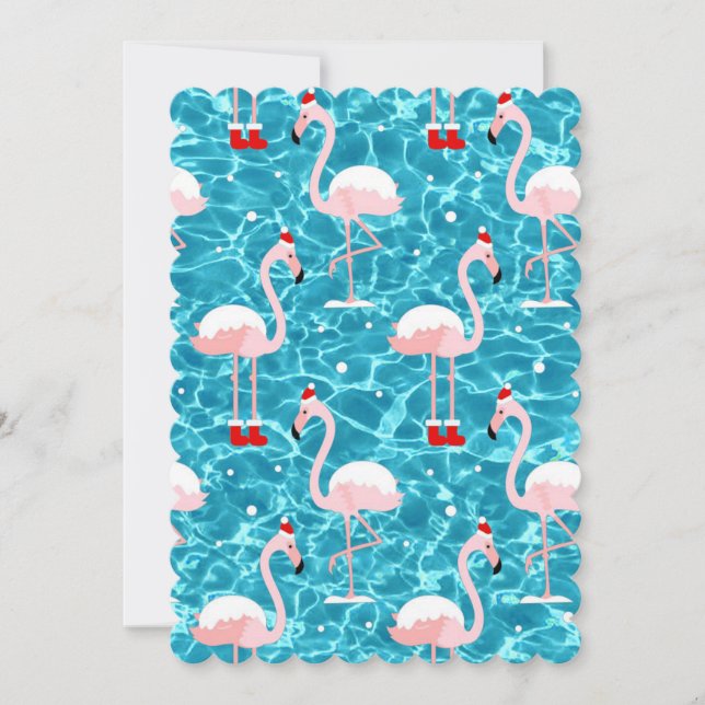 Convite papais noeis de natal flamingo (Frente)