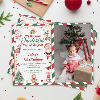 Convite Papais noeis de Natal Foto maravilhosa do primeiro