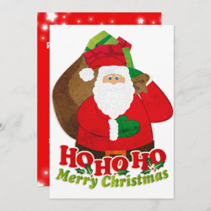 Convite Papais noeis de Natal para crianças vermelho e ver