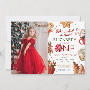 Convite Papais noeis de Natal Reindeer que primeiro aniver