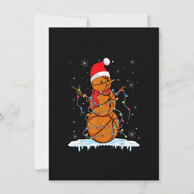 Convite Papais noeis de Neve para Basquete de Natal Luzes  (Frente)