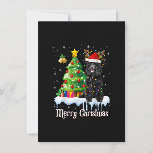 Convite Papais noeis de Poodle Negra Árvore de Natal Luzes