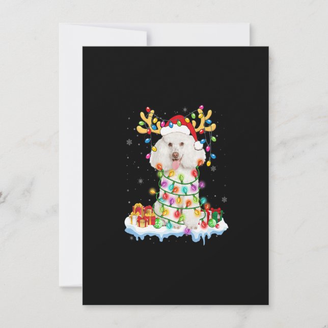 Convite Papais noeis de Poodle Reindet Natal Camisa Engraç (Frente)