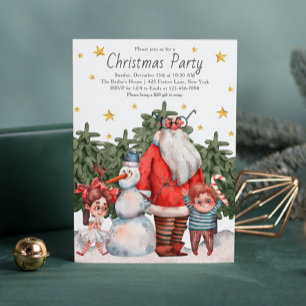 Convite Papais noeis de Snowman Festa de Natal para Crian