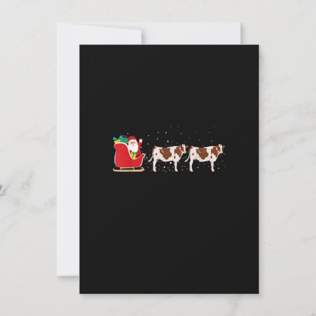 Convite Papais noeis De Vaca De Natal - Engraçada Vaca De  (Frente)
