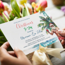 Convite Papais noeis de verão no Natal em julho