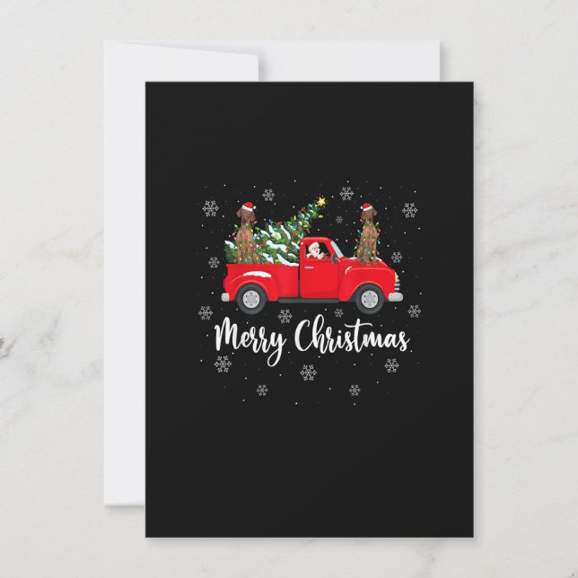 Convite Papais noeis do Caminhão de Árvore de Natal Vizsla (Frente)