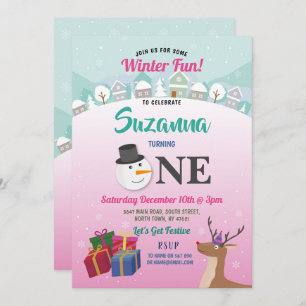 Convite Papais noeis do primeiro aniversario de Natal Meni