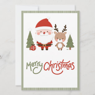 Convite Papais noeis e renas de Natal bonitos