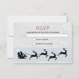 Convite Papais noeis e seu RSVP de Natal de Reindeer Voado