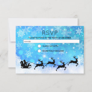 Convite Papais noeis e seu RSVP de Natal de Reindeer Voado