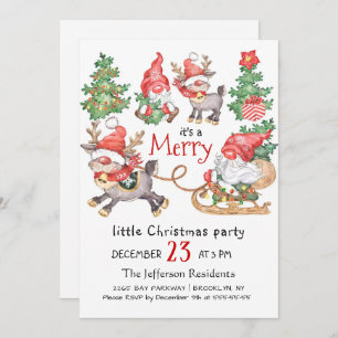 Convite Papais noeis Engraçados Gnomos Feliz Natal Festa P