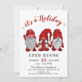 Convite Papais noeis Engraçados Gnomos Feriado de Natal Ab