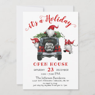 Convite Papais noeis Engraçados Gnomos Feriado de Natal Ab