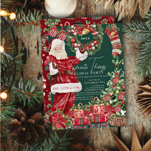 Convite Papais noeis favoritos Festa de Natal