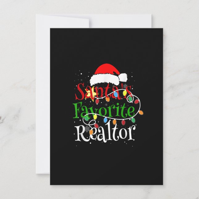 Convite Papais noeis Favoritos Realtor Natal Santa Hat Lig (Frente)